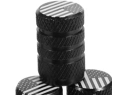 Conjunto De 4 Tampas De Proteção Contra Poeira Para Pneus De Carro Em Liga De Alumínio Preta