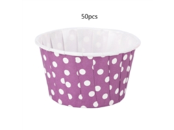 50 Forminhas De Papel Para Mini Cupcakes, Redondas E Com Bolinhas, Ideais Festas Casamentos Em Casa, Na Cor Roxa.
