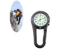 Reloj Fob Luminoso De Clip Carabiner Negro/plata Para Médicos Enfermeros Paramedicos Cocineros 2025