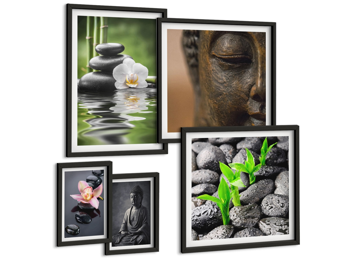 Quadros Decorativos Para Parede Farol, Dançarina Abstrata Moldura Preta Quadros Para A Sala De Estar Espelharte (conjunto De 5 Imagens)