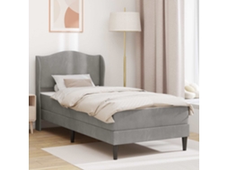 Vidaxl Estrutura Da Cama 2 Unid. Cinzento-claro 90 X 190 Cm Veludo