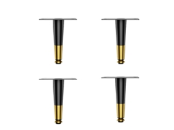 Pçs Pés De Móveis Preto E Dourado Cônico Reto L Inf