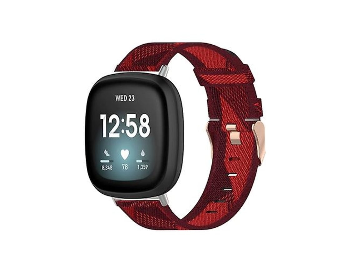 Lurelia Correia De Nylon Vermelha, Compatível Com Fitbit Versa 3, Acabamento Moderno