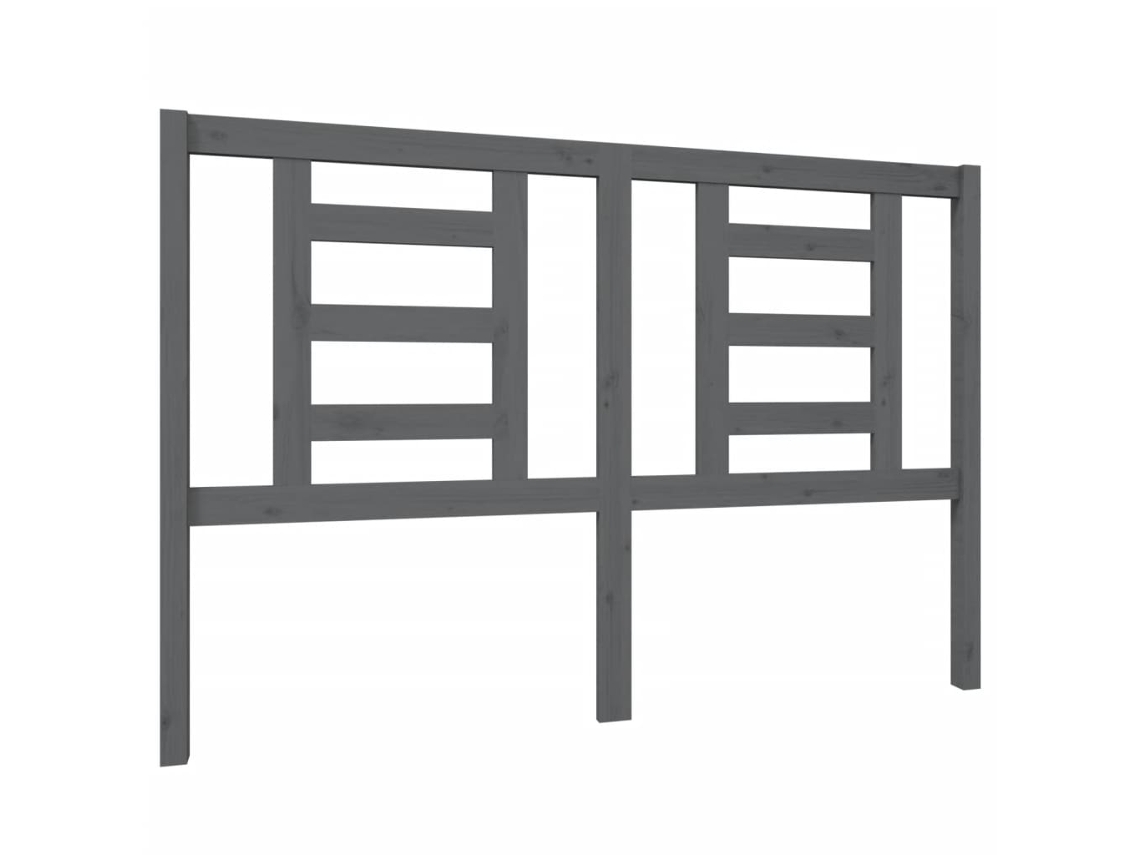 Cabeceira de Cama 146x4x100 Cm Pinho Maciço Cinzento MAISON EXCLUSIVE