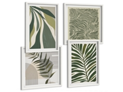 Galeria De Pinturas Murais Padrões Abstratos De Vegetação Moldura Branca Imagens Para Um Quarto Infantil Espelharte (conjunto De 4 Imagens)