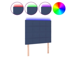 Cabeceira Cama C/ Led Tecido 100x5x118/128 Cm Azul MAISON EXCLUSIVE