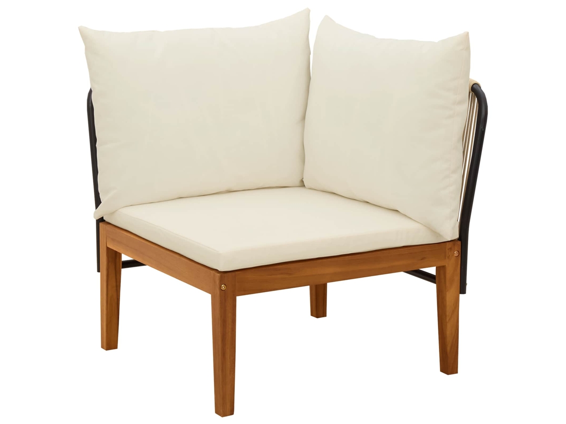 Maison Exclusive - Sofá De Canto De Jardim Com Almofadas Natural