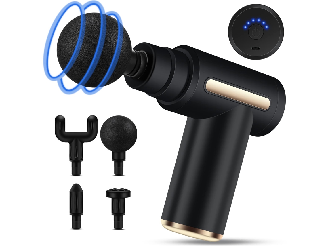 Pistola de Massagem Brilvibera Mini para Tecidos Profundos, 6 Velocidades de Percussão Muscular