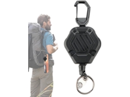 Lurelia Porta-crachá Retrátil Com Cordão Com Chaveiro Em Aço E Abs 80 Cm Para Escritório E Escola