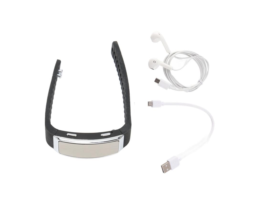 Relógio Gravador Hd com Redução de Ruído Ativa por Voz Recarregável Player de Música Pulseira 8gb Preto Mali