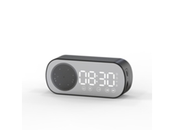 Mini Coluna Bluetooth Preta com Despertador ZYBLSSBB