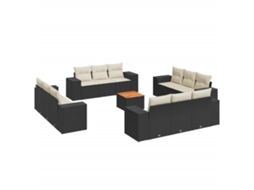 Garden Sofa Set, Garden Sofa Sets Vidaxl Preto Rattan / Vime (n/a)