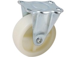Rodízio Rígido Aexit De 7,6 Cm, Branco, Nylon, Fixa, Metal