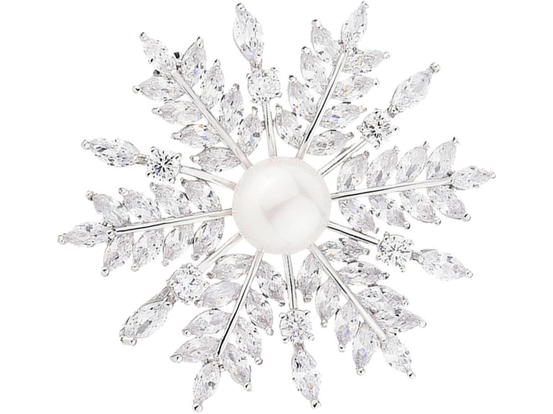 Broche Elegante Em Cobre E Zircônia Para Mulheres, Alfinete De Peito Sólido, Decoração Refinada.
