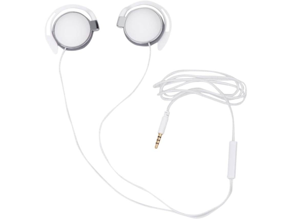 Fone De Ouvido Branco Com Ponteira Ajustável E Microfone Auricular