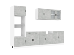 Conjunto 7 Armário de Cozinha Conjunto Kalmar VIDAXL Cinzento Cimento