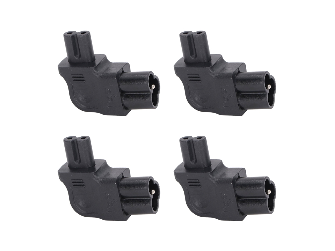Aetheria 4pcs Adaptador de Energia Iec320 C6 para C7 Ângulo 90 Graus 250v 2500w Pvc