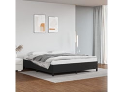 Estrutura de Cama Pele Sintética Preto (180x200cm)