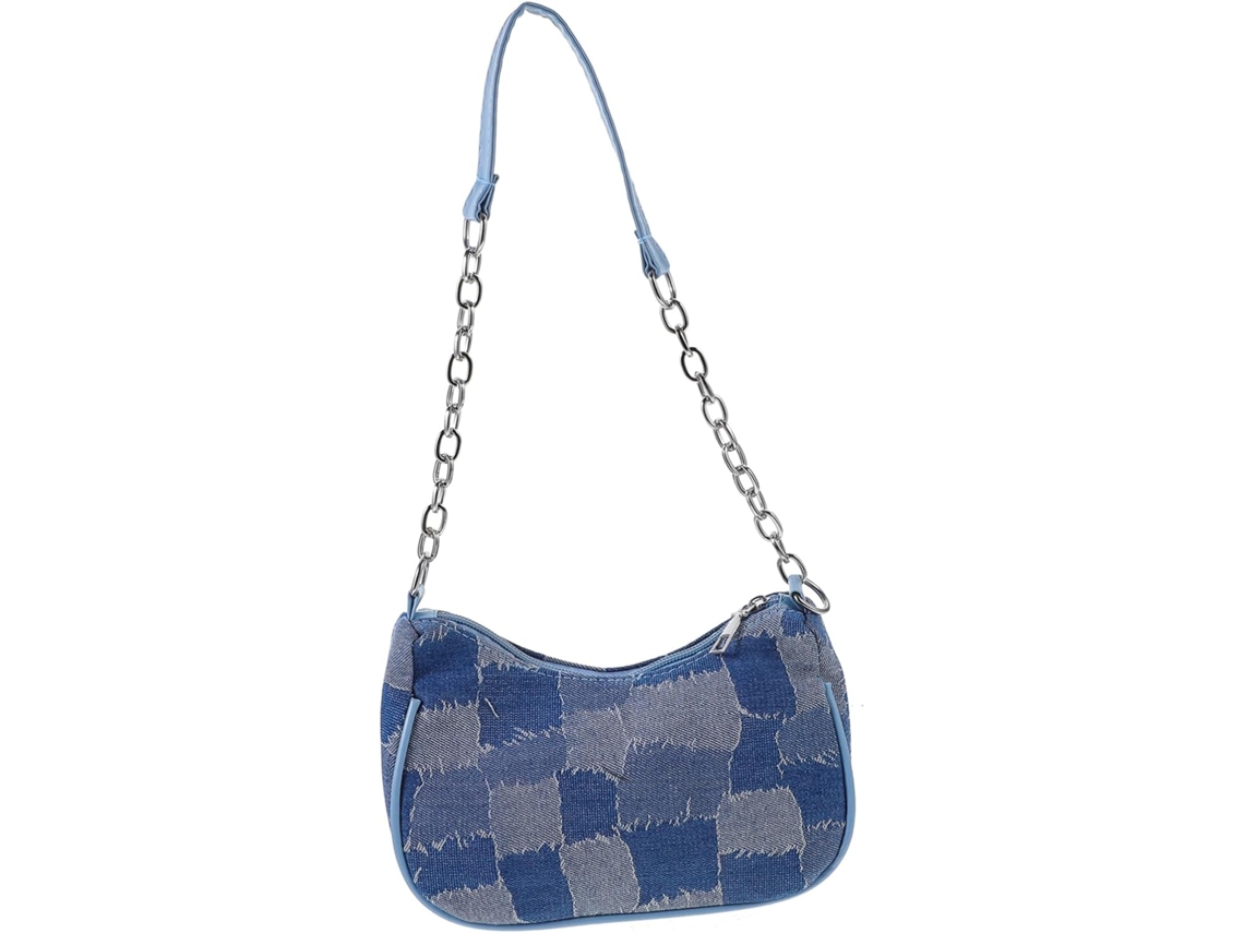 Bolsa Feminina Xadrez Para Usar Embaixo Do Braço, Bolsa De Mão Leve E Moderna Em Jeans. Bolsa Feminina Xadrez Para Usar Embaixo Do Braç Gokoco