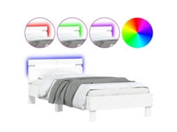 Estrutura de cama com cabeceira e luzes LED VIDAXL brancoED blanco VIDA X