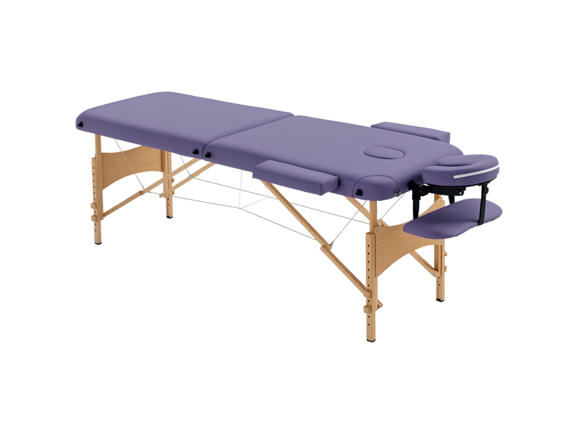 Marquesa de Massagem Dobrável Marquesa com Altura Ajustável 61 88 Cm Desenho Ergonómico Fácil de Transportar 185x60 Cm Roxo Ge