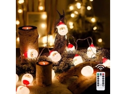 Luzes de Natal com Cabeça de Papai Noel 20 LEDs Nova Line