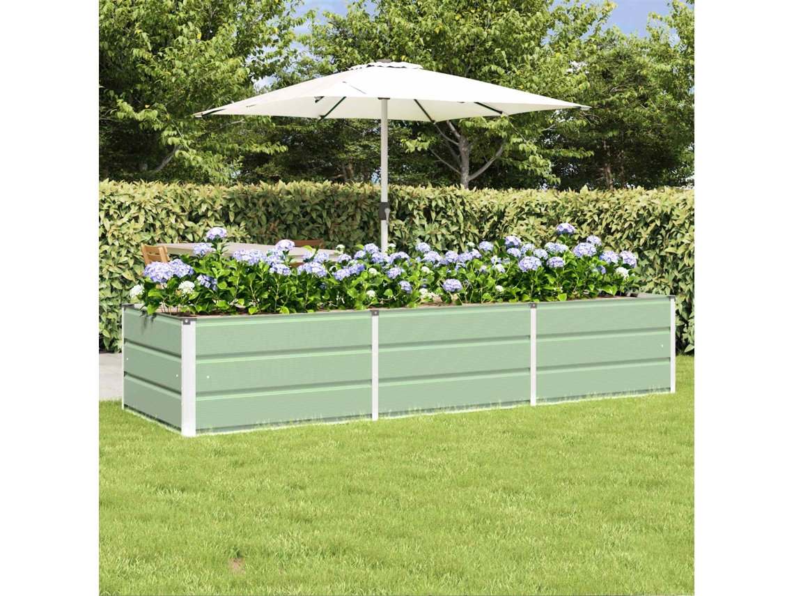 Vidaxl Floreira Verde 240 X 80 X 45 Cm Aço