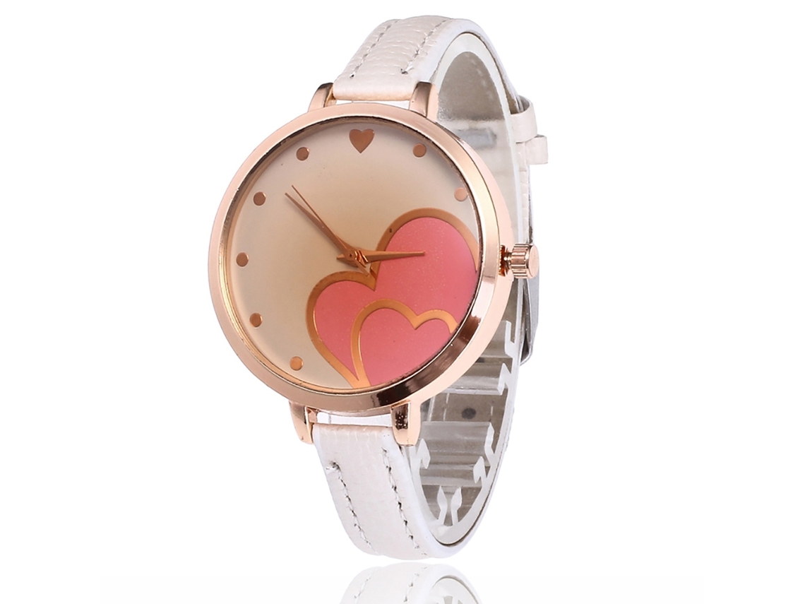 Relógio de Pulso Feminino Estilo Coreano Pulseira de Couro Simples Moda Quartzo Branco