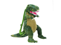 Walshlxq mochila de Dinossauro para Crianças 3d Macia de Pelúcia Animais Bonitos para Escola Viagens Camping Verde