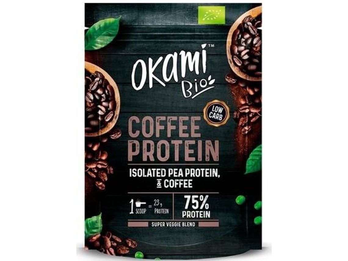 Comprar Proteína isolada de ervilha e café 500 g de pó OKAMI