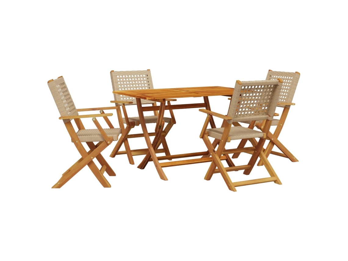 Garden Dining Set, Garden Dining Sets Vidaxl Bege Madeira De Acácia (n/a)