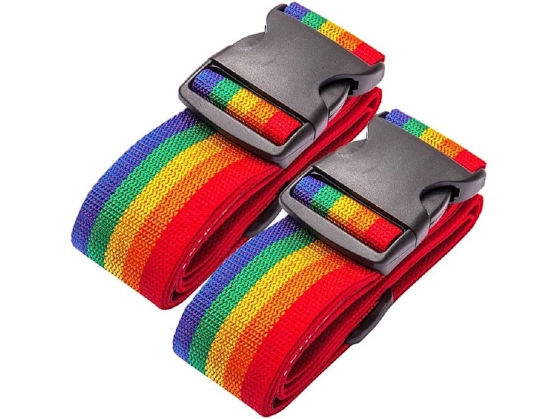 Bolsas de bagagem resistentes, pacote com 2, ajustáveis, acessórios de viagem, Slowmoose Rainbow