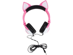 Fones De Ouvido Ajustáveis Com Orelhas Gato Para Crianças, Feitos Com Material De Pvc Confortável E Bateria 180mah Fones