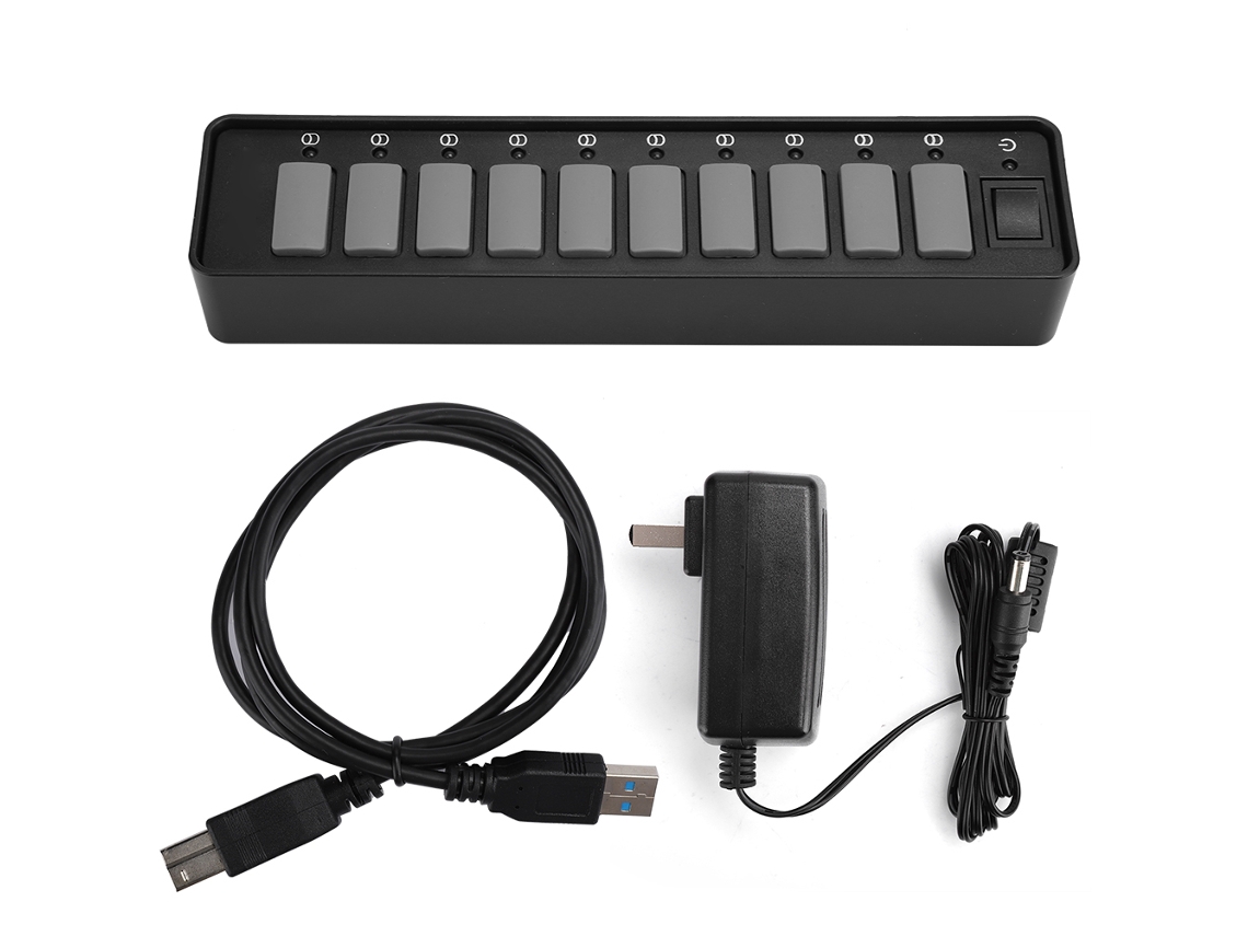 Hub Usb (expansão De 10 Portas, Transferência Usb3.0)