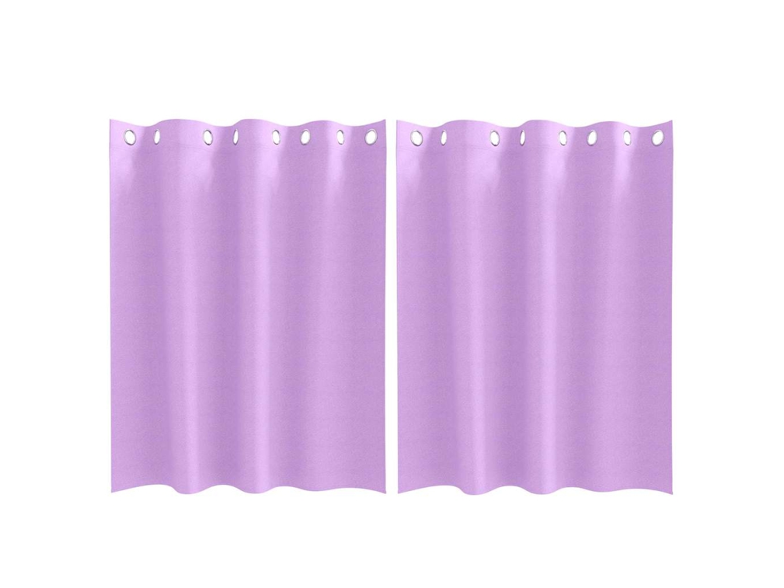 Conjunto 2 Cortinas Opacas Vidaxl Roxo Poliéster (140 X 140 Cm)