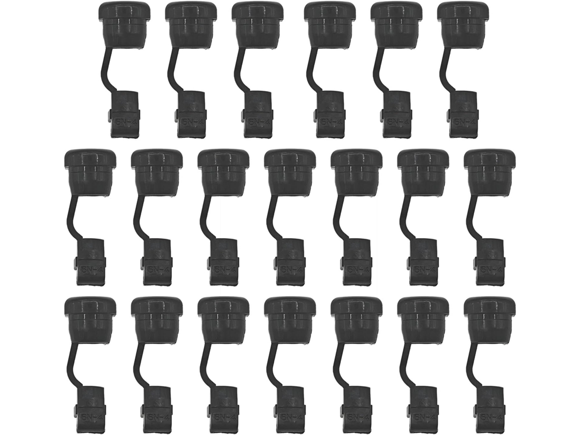 20 unidades de bucha redonda de alívio de tração em nylon Preta para cabos elétricos.