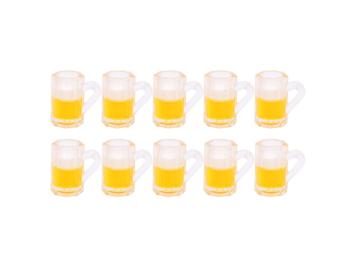 Mali 10pcs Mini Caneca de Cerveja Miniatura 1:12 Casinha de Bonecas Acessório Decoração