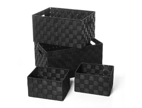 Cestos de armazenamento - INSTANT DO - Preto - Poliéster - 4 Cestos - Misto