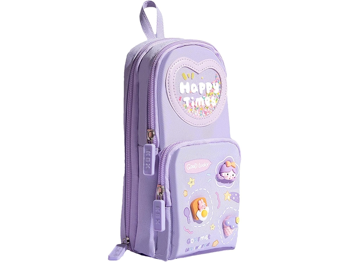 Three Layer Backpack Peil Case Cute Cartoon Bear Rabbit Design Large