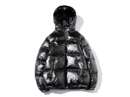 2026 chaqueta de Plumas Hombre Cremallera Completa Con Capucha de Algodón Abrigo Invierno Xvp S Negro
