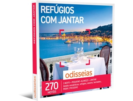 Pack Presente Odisseias - Refúgios com Jantar | Experiência de 1 noite | Peq. almoço e jantar | 2 pessoas