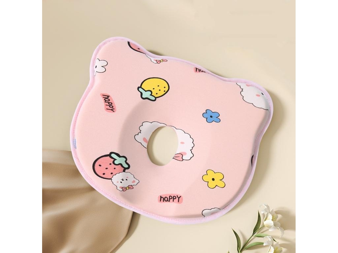 Travesseiro Anti cabeça Chata Bebé Espuma Viscoelástica 1 Peça, Tecido Algodão Suave para Recém nascidos 0 12 Meses, 26*23cm STELASPLEN
