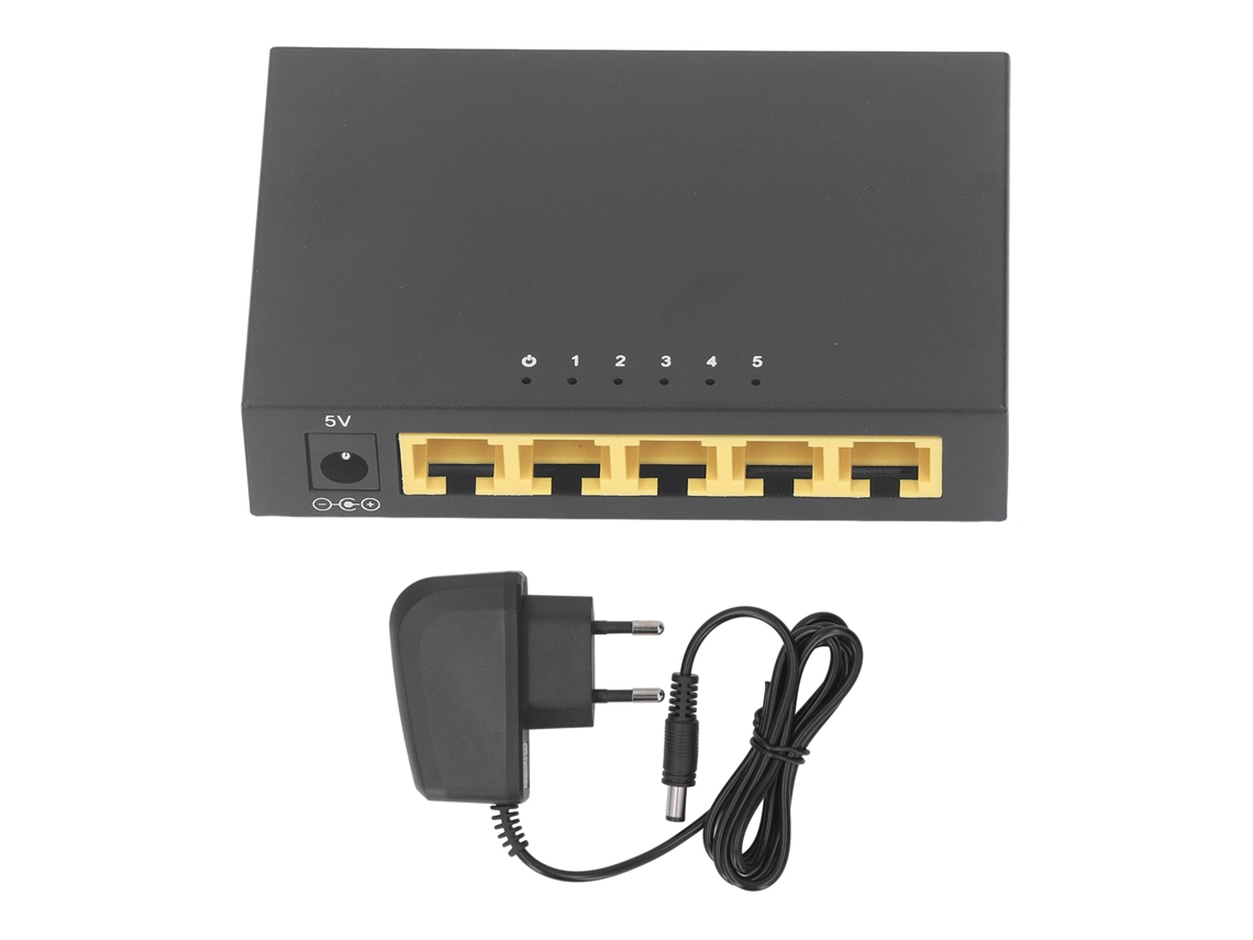 Aetheria switch de Rede Ethernet Rápido 5 Portas 10/100mbps Rj45 Vlan Modo Plug And Play Eu Plug