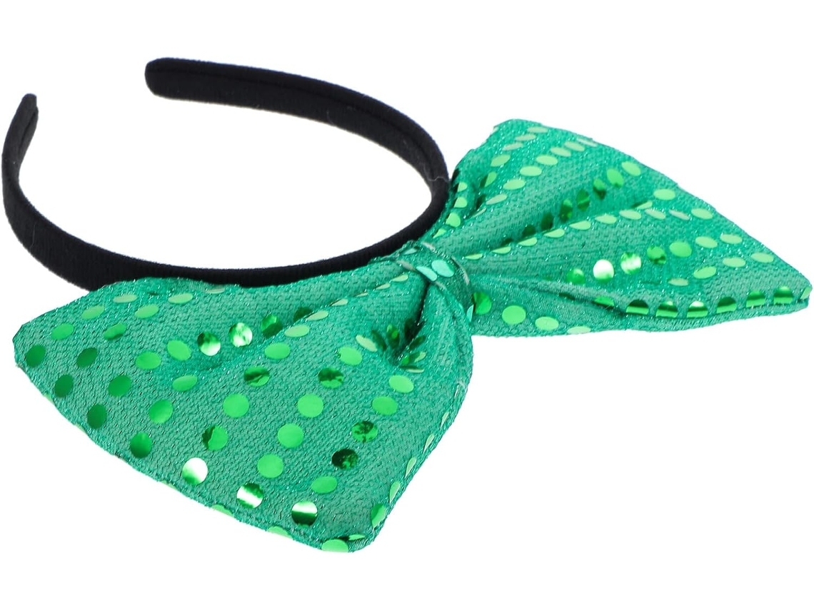 Nuobesty Tiara Extra Larga Com Nó De Lantejoulas Verdes, Acessório De Cabelo Fino Para Mulheres