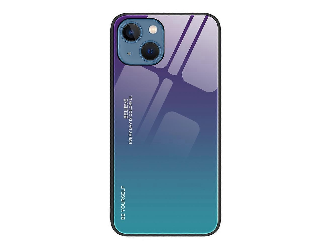 Capa De Vidro Gradiente Para Iphone 14 Plus (amarelo E Rosa)
