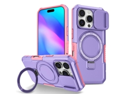 Capa Zruxe Compativel Com Iphone 16 Pro (sliding Camshield - Magsafe - Tpu - Pc - Rosa - Roxo)