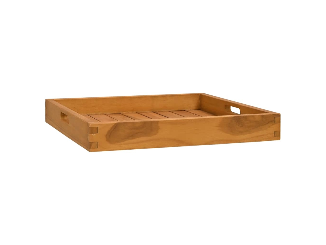 Vidaxl Bandeja De Servir 50x50 Cm Madeira De Teca Maciça