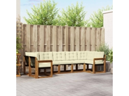 Vidaxl Conjunto De Sofás Para Exterior 7 Pcs Natural E Creme