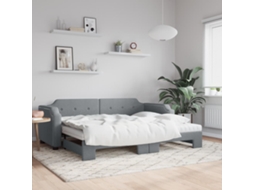 Vidaxl Sofá cama C/ Gavetão e Colchões 90x190 Cm Tecido Cinzento claro