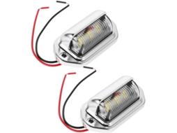 Luzes De Led Para Placa De Carro, 6 Leds, 12-24v, Carcaça Prateada
